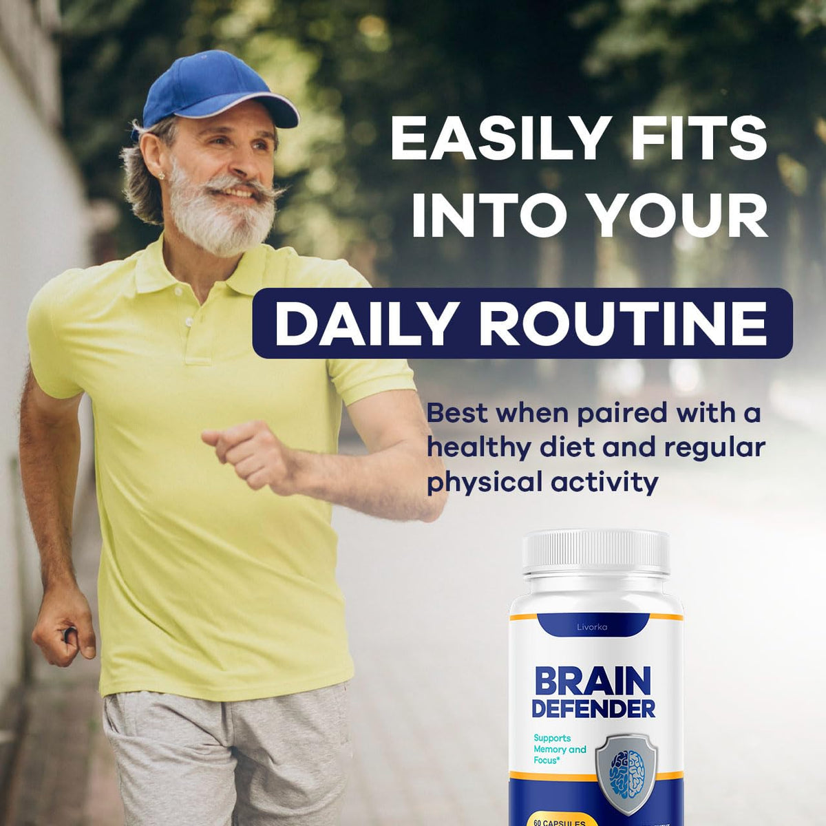(5 Pack) Brain Defender - Official Brain Defender Supplement Advanced Pills, Natural Brain and Memory Support, Brain Defender Health & Wellness Multivitamin, 300 Capsules for 5 Months