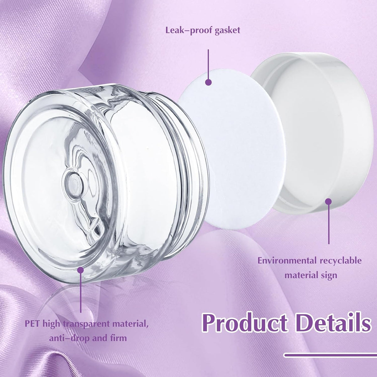 SATINIOR 100 Pcs Plastic Jars with Lids Small Containers Lids Wide Mouth Small Plastic Containers for Lotion Cream Rhinestones Body Butters Travel Storage(4 oz,White)