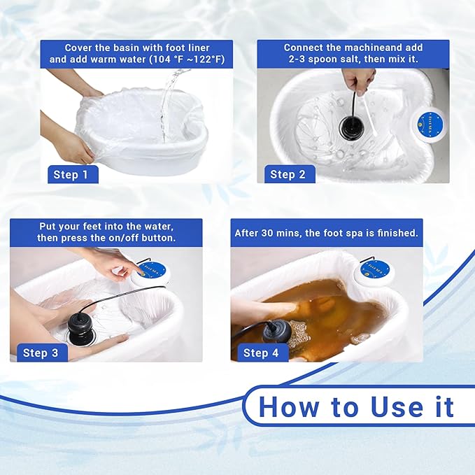 Lecaung Ionic Detox Foot Bath Machine, Personal Ionic Foot Cleanse Ionic Foot Bath SPA Machine for Home Beauty Salon Spa with Basin and Two Round Arrays