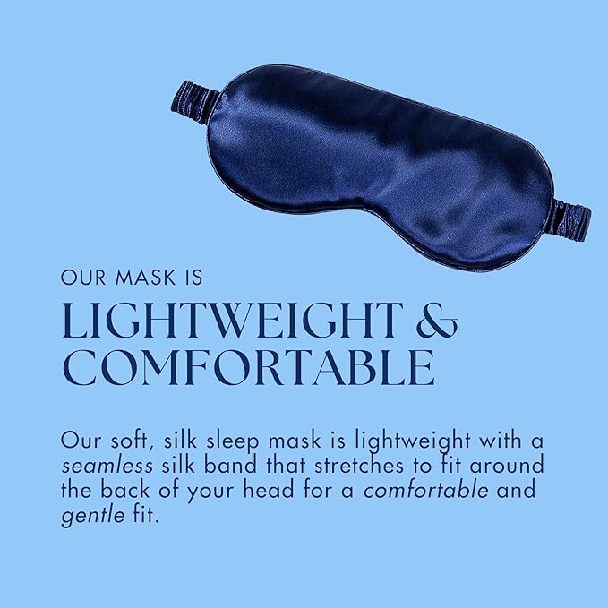 Silk Sleep Mask | 100% Mulberry Silk for Ultimate Comfort | Blocks Light for Deep Sleep & Relaxation | Hypoallergenic, Skin-Friendly, and Temperature-Regulating