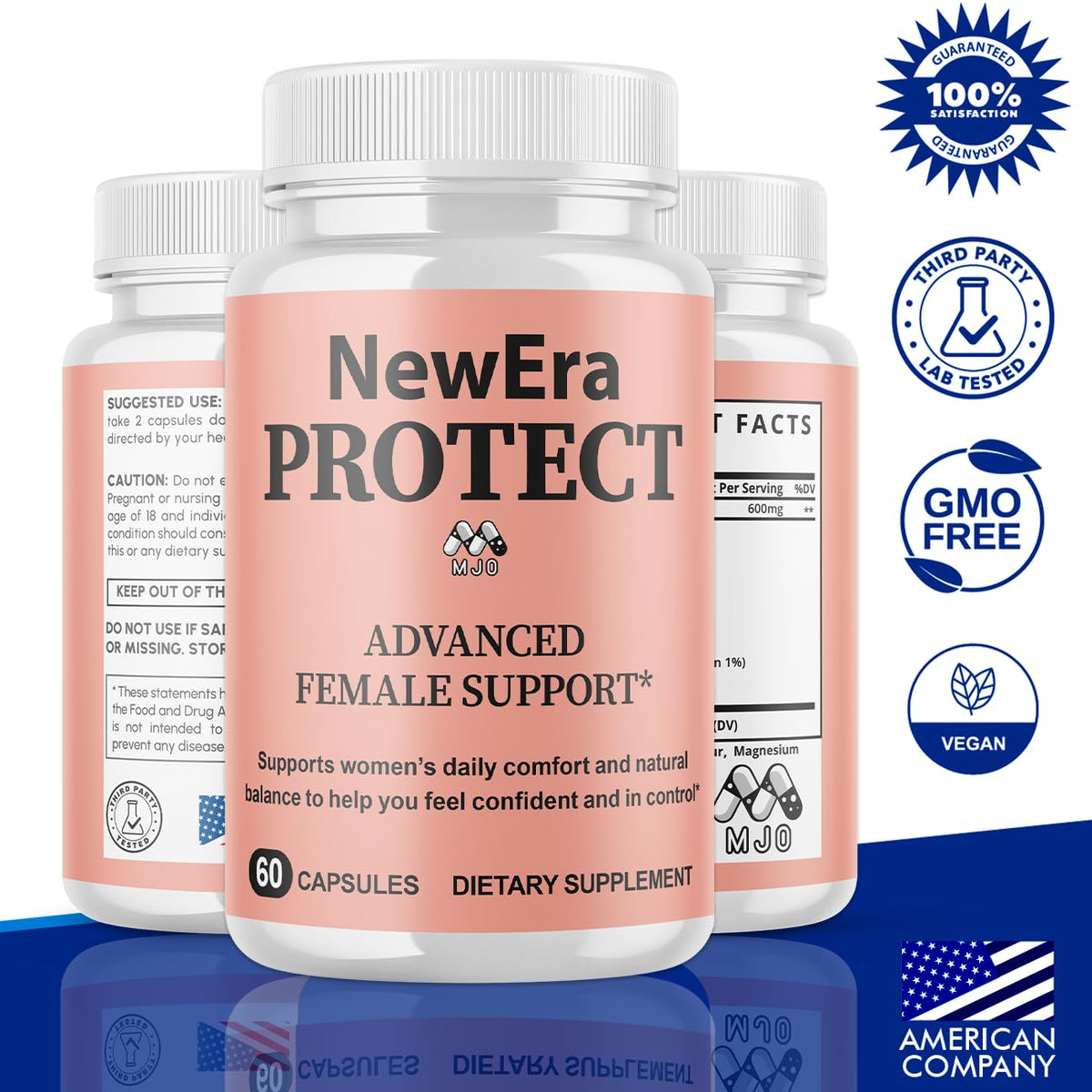 New Era Protect Capsules, Official Newera Protect Pills for Women with All Natural Ingredients, Advanced Formula New EraProtect Womens Health and Wellness Support Vitamin Supplement (60 Capsules)
