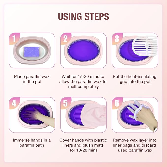 Paraffin Wax Machine for Hand and Feet - 4000ml Hot Wax Hand Wax Machine with 10 PCS Paraffin Bath Wax, Foot Wax Paraffin Foot Care Kit, Hand Wax Machine, Moisturizing and Exfoliating