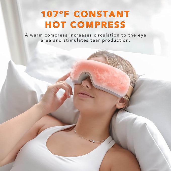 Breo iSee4 Eye Massager, Electric Eye Massager with Heat, Eye Mask for Relax & Relief, Gifts for Women Men