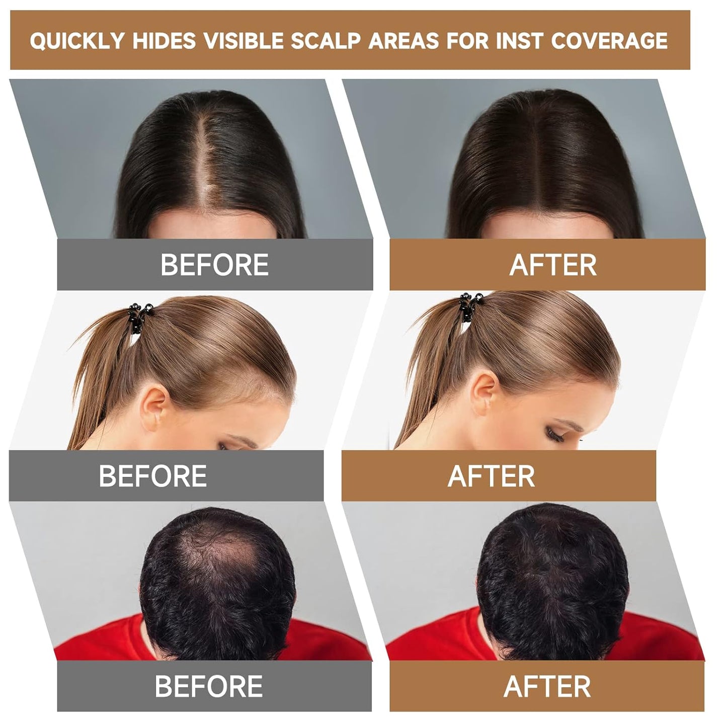Root Touch Up Powder, Instantly Gray Hair Cover Up, Women Color Root Coverage Shadow Powder for Thinning Grey Hairline, Men Roots Concealer for Hair Loss Beard Line Eyebrow, White