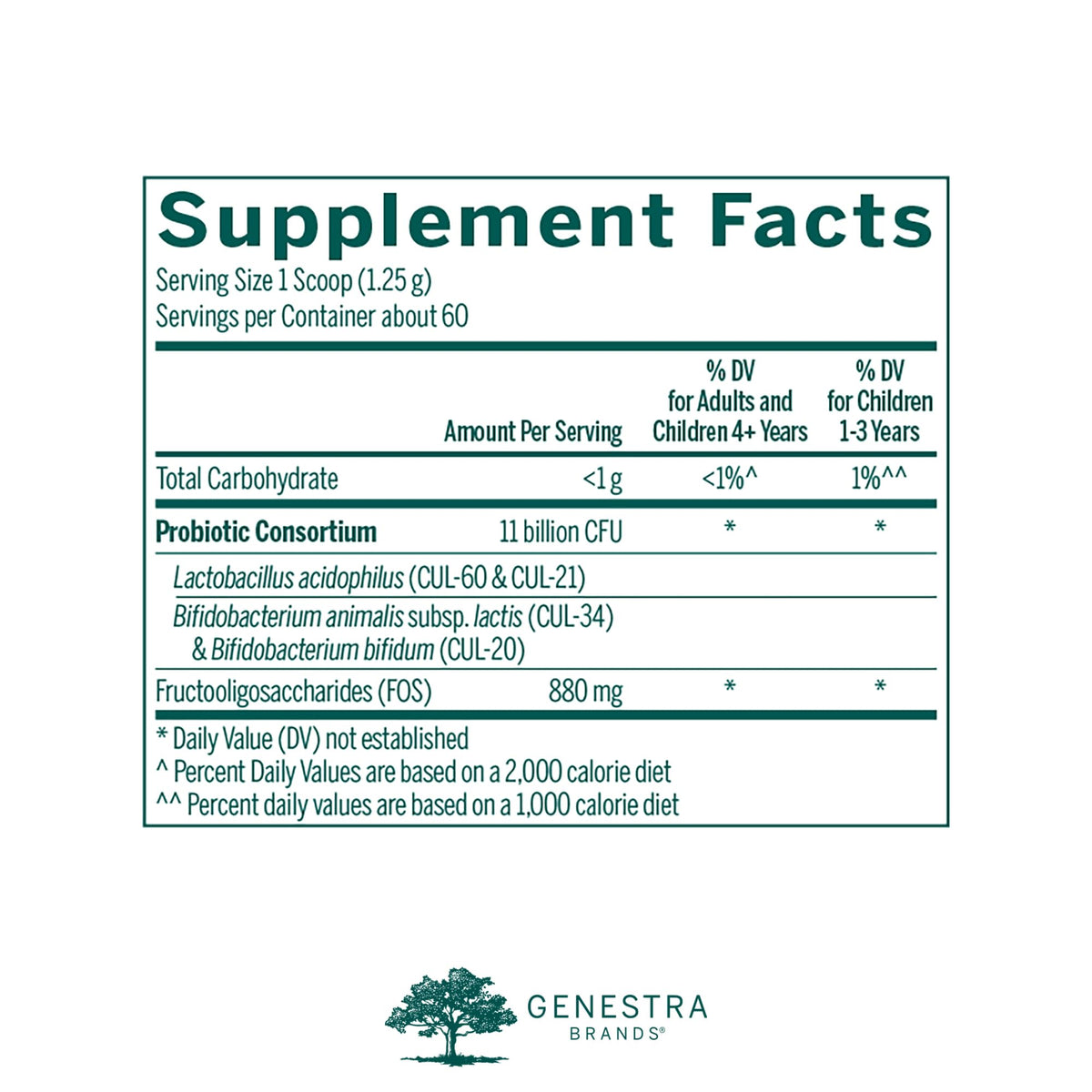 Genestra Brands HMF Powder | Four Strains of Probiotics to Promote GI Health | 2.6 Ounces