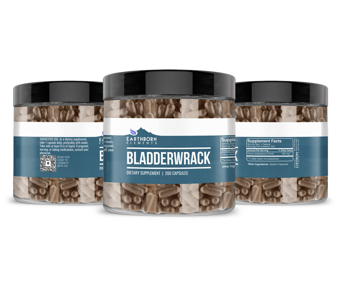 Earthborn Elements Bladderwrack 200 Capsules, Pure & Undiluted, No Additives