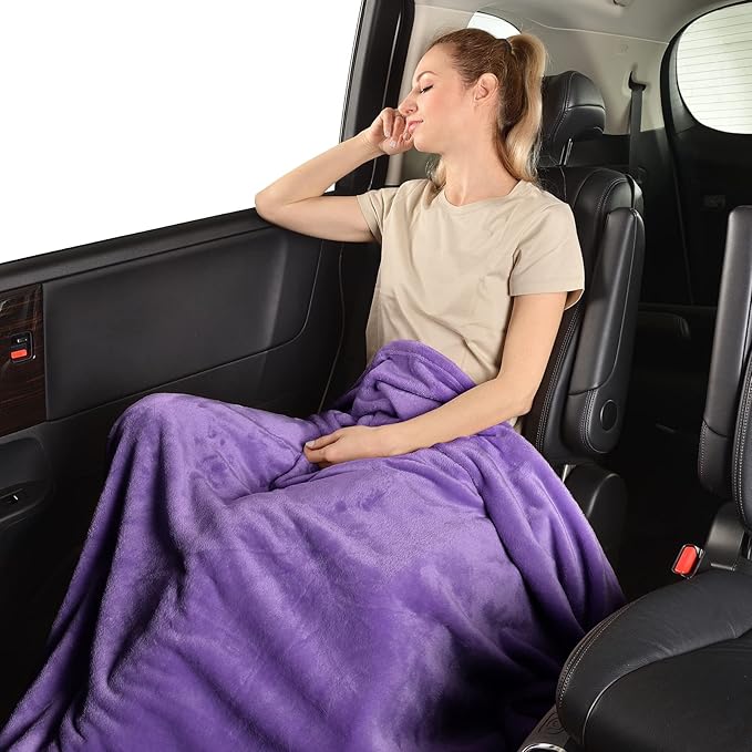 SOCHOW Flannel Fleece Blanket Luxury Twin XL Size, All Season Lightweight Super Soft Cozy Blanket for Bed or Couch, Purple, 66x90 inches