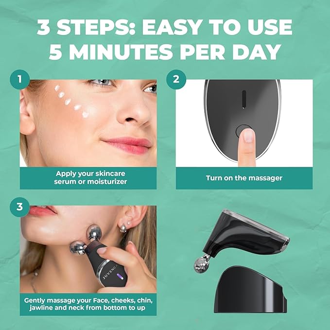 Microcurrent Facial Device- 6 in 1 Advanced Face Microcurrent Device- Microcurrent Facial Machine- Skin Care (Dark Grey)
