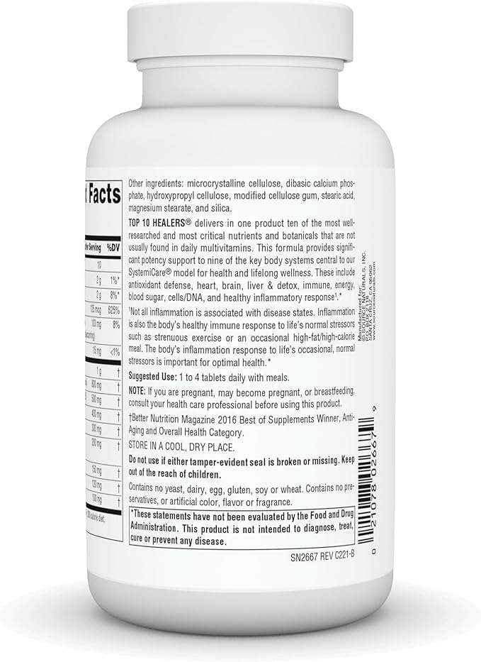 Source Naturals Top 10 Healers, Power Nutrition for Wellness* Supplement - 120 Tablets