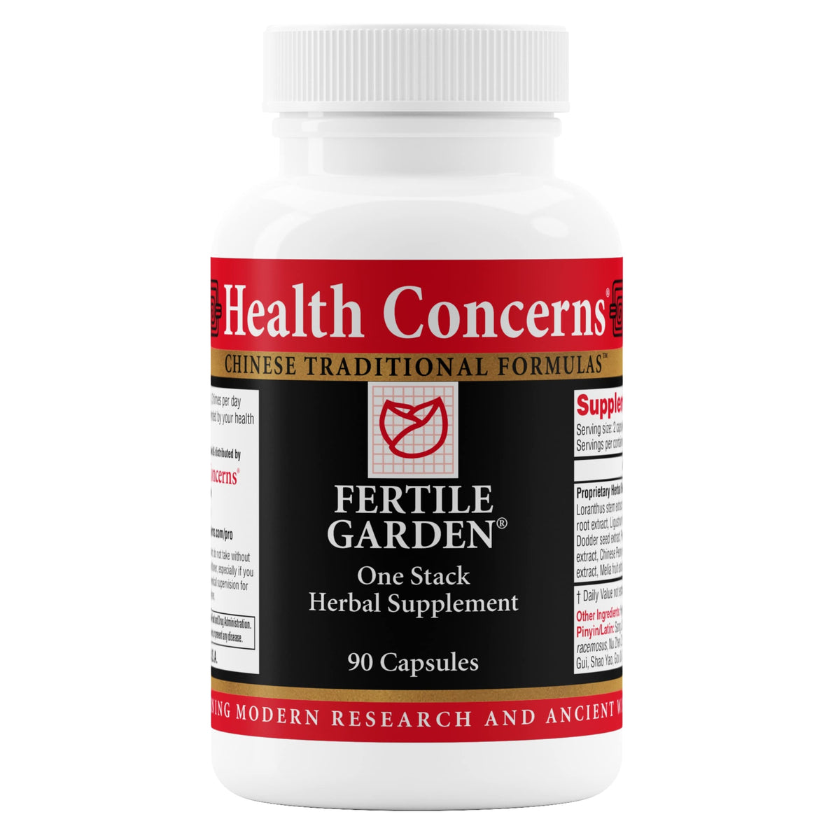 Health Concerns Fertile Garden – Fertility Support for Women – Menstrual Cycle & Reproductive Health – Chinese Herbal Formula with Ashwagandha, Dong Quai, Peony – 90 Capsules