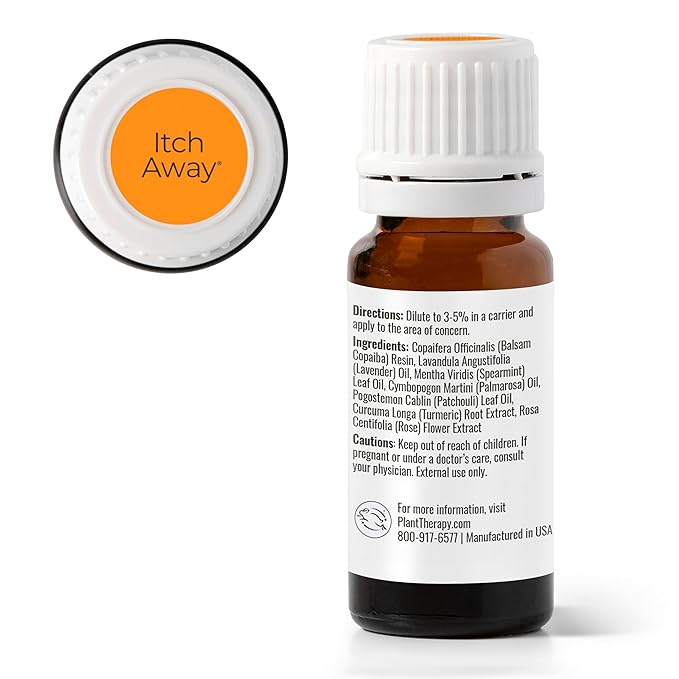 Plant Therapy KidSafe Itch Away Essential Oil Blend 10 mL (1/3 oz) 100% Pure, Undiluted, Therapeutic Grade
