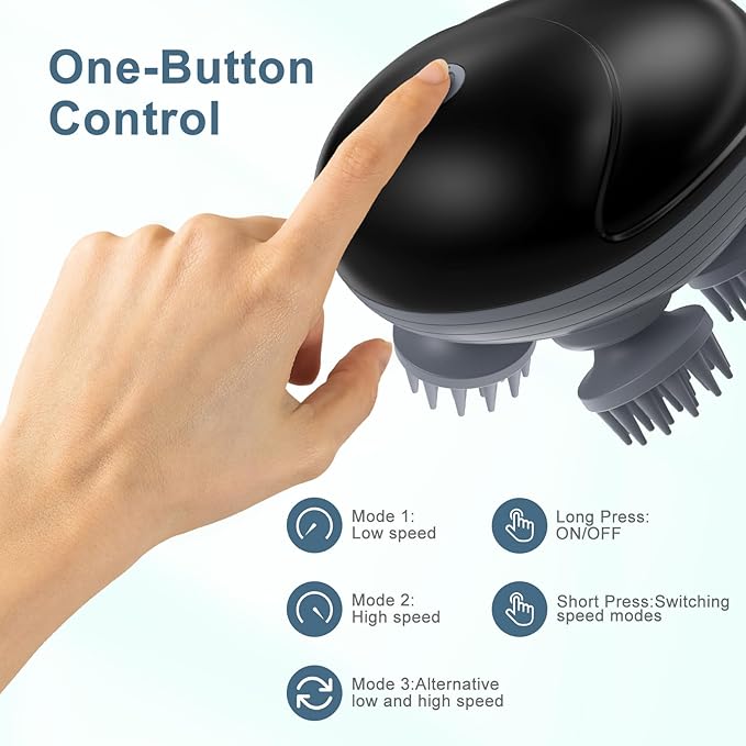 Handheld Pet Massager for Dogs and Cats, 4 Rotatable Massage Heads, Three Modes, Electric, for Relieving Tight Stiffness Muscles, Promote Bonding