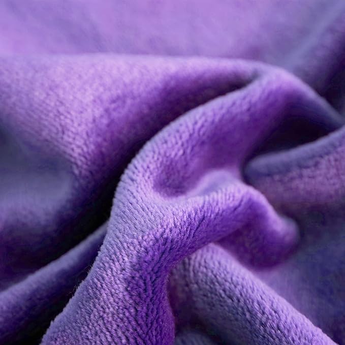 SOCHOW Flannel Fleece Blanket King Size, All Season Lightweight Super Soft Cozy Blanket for Bed or Couch, Purple(90inch X108'')