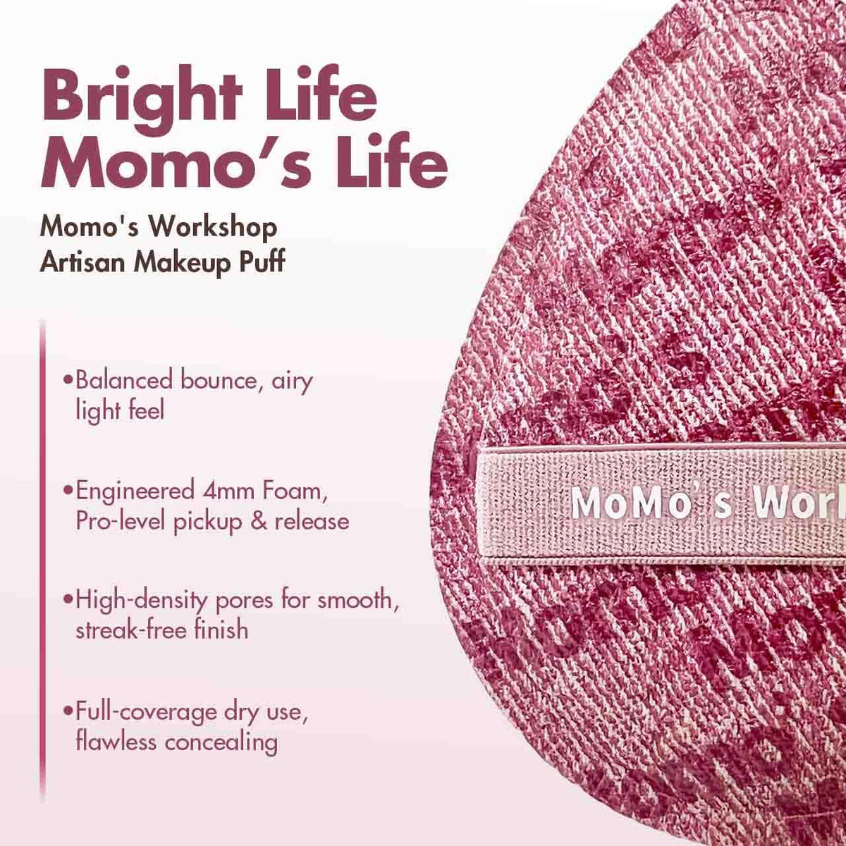 Pink Denim Makeup Sponges,Super Soft Blenders Sponge for Liquid Foundation Sponge,Large&Soft Yet Bouncy Rubycell,Egg&Flat Edge shape for Dry/Combination Skin,Travel Friendly,2pcs &Storage Case
