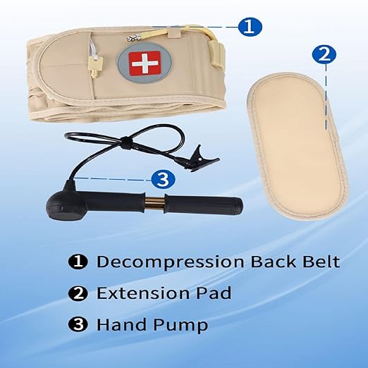 Back Decompression Belt Inflatable Lumbar Support for Lower Back Pain Relief - One Size for 29-49 Waist