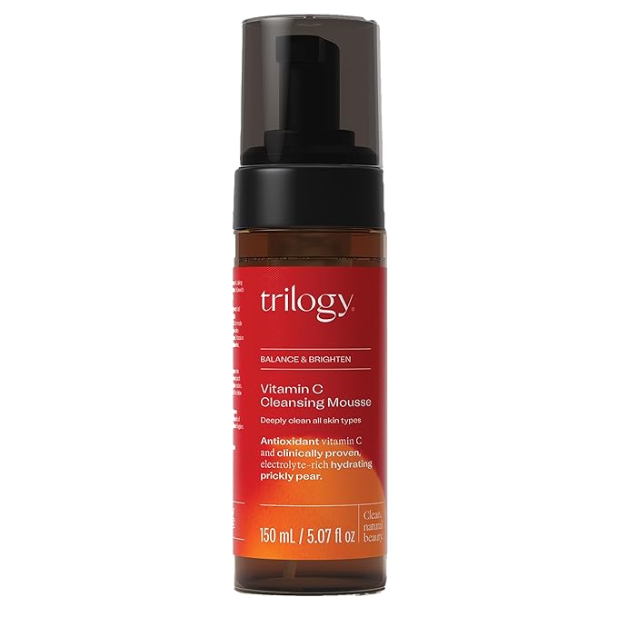 Trilogy Vitamin C Cleansing Mousse, Antioxidant Balancing Facial Cleanser, 150mL