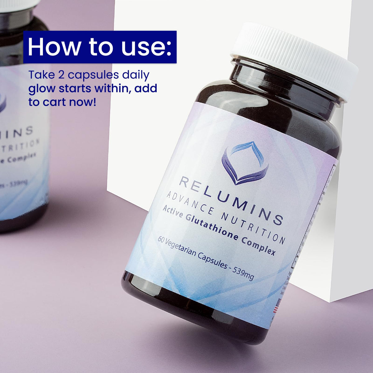Relumins Advance White Active Glutathione Complex - Max Dose 900mg Glutathione with 6X Boosters, ALA & NAC - Summer Glow Wellness Anti-Aging Skin Supplement - 60 Caps x 3 Bottles