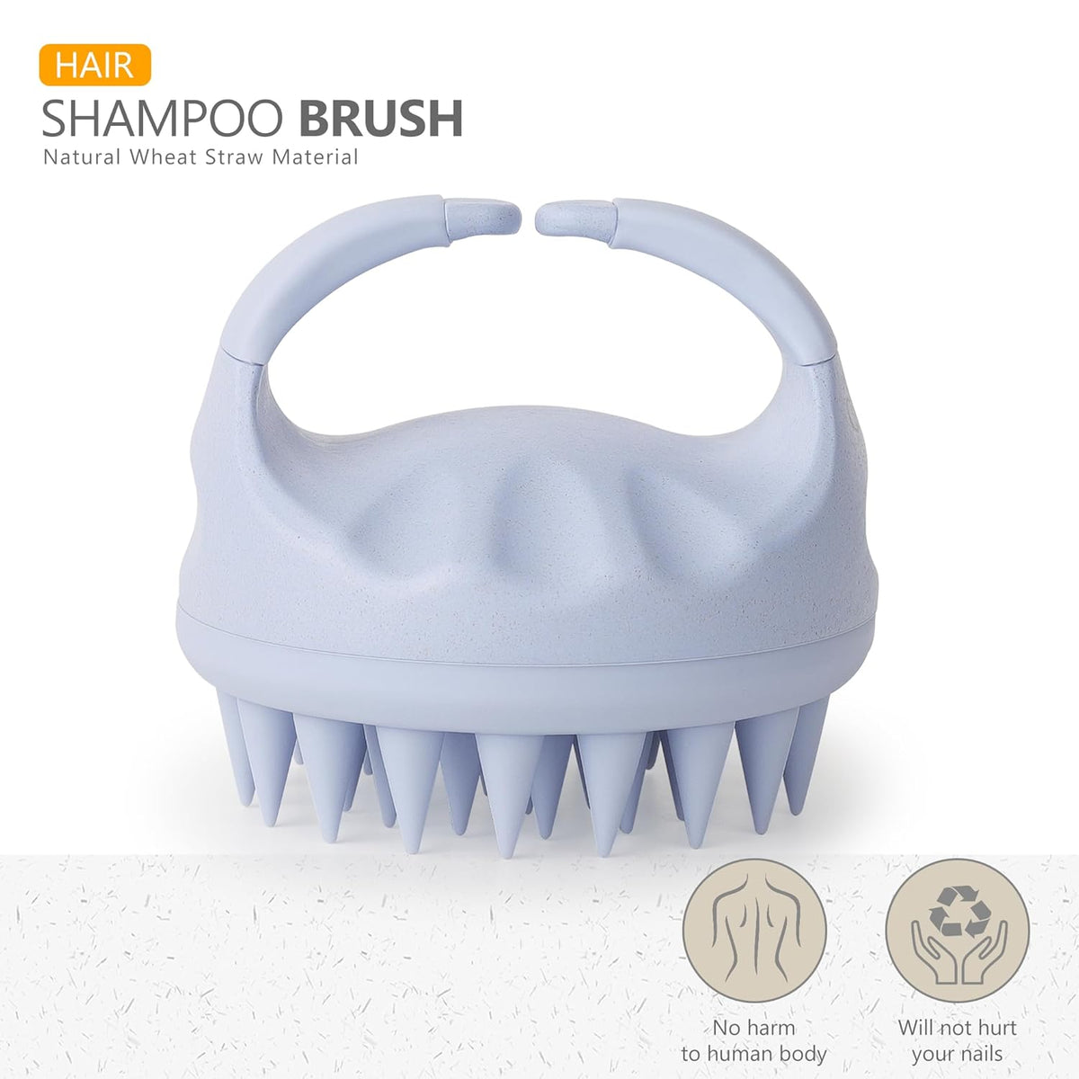 Sndyi Scalp Massager Shampoo Brush, Scalp Scrubber with Soft Silicone Bristles, Scalp Exfoliator for Dandruff Removal, Scalp Massager for Hair Growth, Wet Dry Hair Brush for Scalp Care, Sky Blue