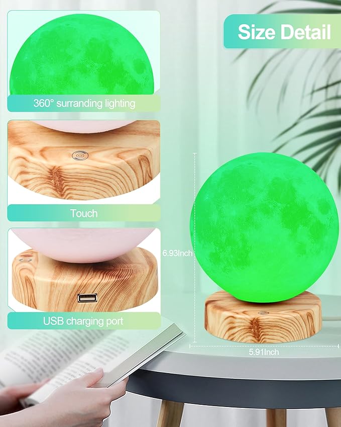 Green Light Therapy Lamp for Migraines Headaches Insomnia Sleep Light Sensitivity Anxiety Relief 520nm Narrow Band Green LED Multi-Mode Warm Natural Cold White Light Desk Lamp Remote Charging Port