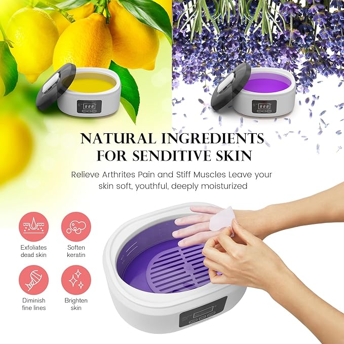 Paraffin Wax Machine For Hands And Feet - Paraffin Wax Heater Moisturizing Set Automatic Timing Heat Preservation Paraffin Wax Machine For Hand Wax, Suitable For Arthritis, Dry Skin Repair(White)