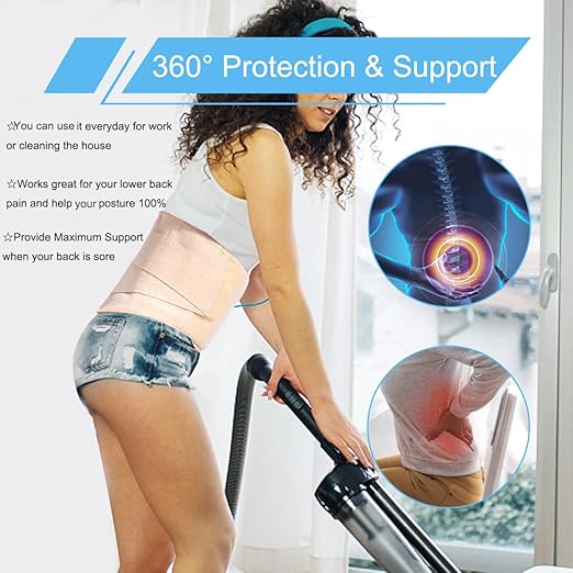 Back Brace for Men Women Lower back - Immediate Relief from Back Pain, Herniated Disc, Sciatica, Scoliosis and more! - Breathable Mesh Design with 7 Stays, - Back Support Belt for Men/Women for work , Anti-skid lumbar support belt (Medium)