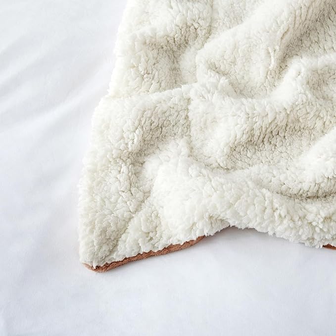 IR Imperial Rooms Camel Sherpa Fleece Throw Blanket Twin Size for Bed - Wholesale Bulk Pack of 12 Sherpa Blankets - Soft Fluffy Throw Blankets for Hotels, Guest Bedroom, 60x80 Inches