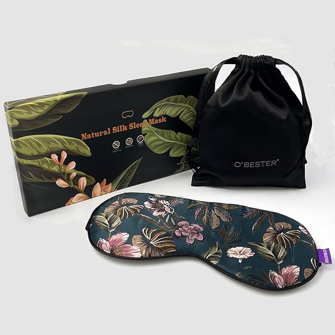 O’Bester Natural Silk Sleep Mask, Comfortable and Super Soft Eye Mask with Adjustable Strap, Ultimate Sleeping Aid, Blindfold, Blocks Light (Funny)