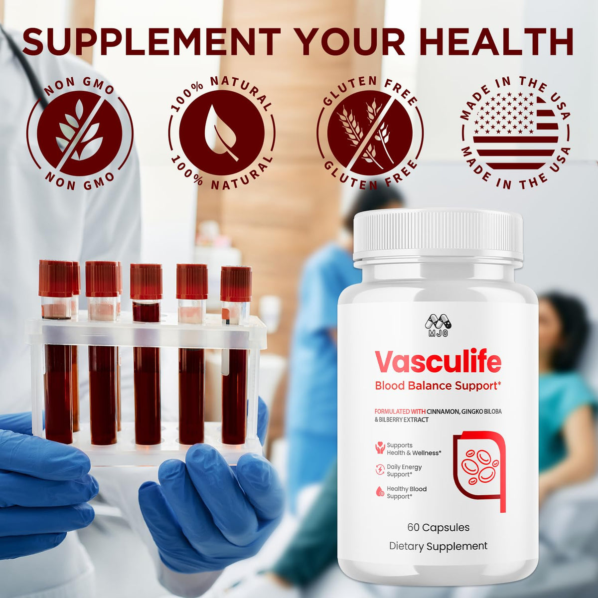 (3 Pack) Vasculife Capsules, Official Vascu Life Pills With All Natural Ingredients, Advanced Formula Blood Health Support with Maximum Strength Premium Quality Vitamins for Women & Men (180 Capsules)