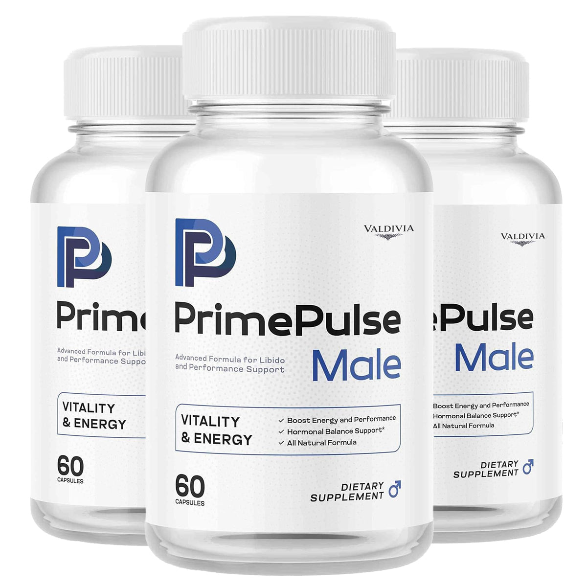 Valdivia (3 Pack) Prime Pulse Male - Official PrimePulse Men Supplement, Maximum Strength Energy Support, Natural Advanced Formula for Overall Health & Wellness, 180 Capsules for 3 Months