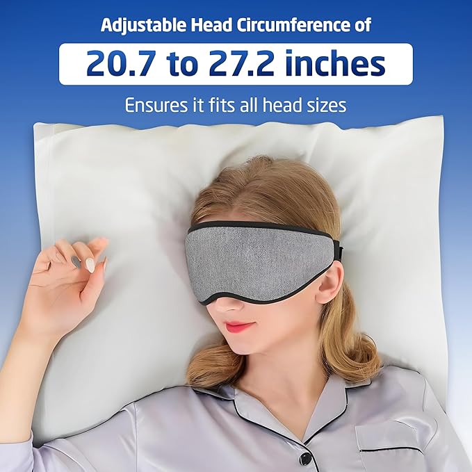 Eye Mask for Busy Professionals – 3D Blackout Sleep Mask with Zero Pressure Fit for Daytime Reset & Deep Rest (Gray)