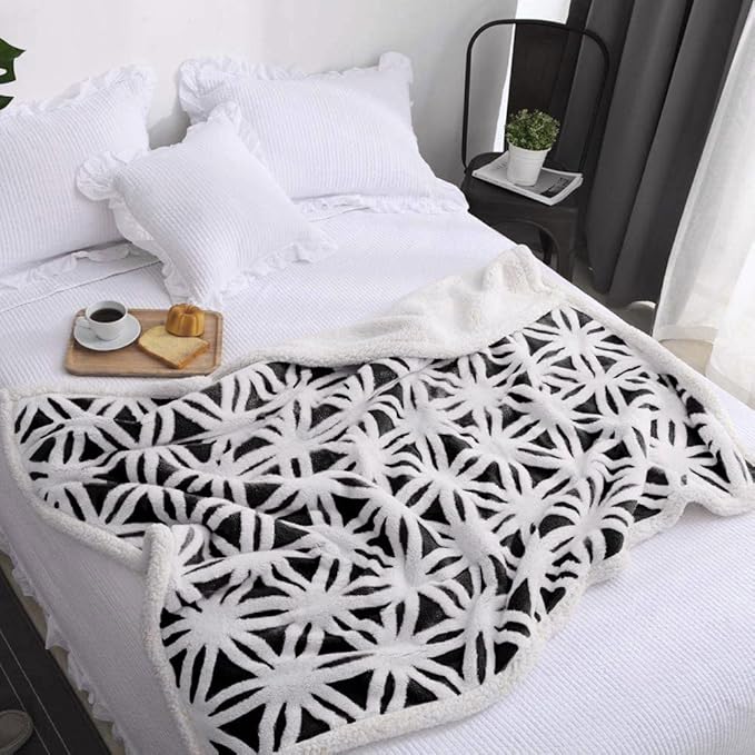 LOMAO Sherpa Fleece Blanket Fuzzy Soft Throw Blanket Dual Sided Blanket for Couch Sofa Bed (Black, 60''x80'')