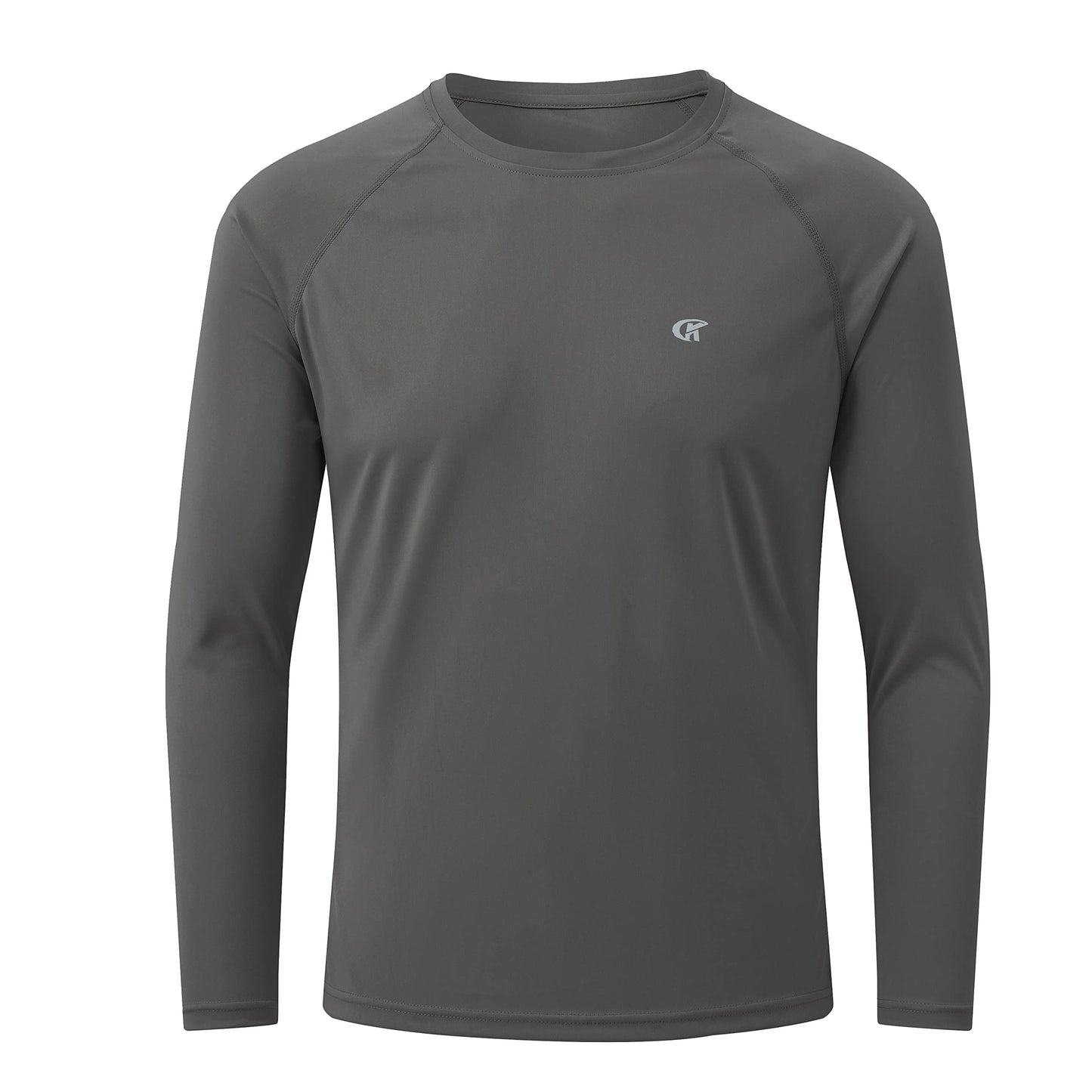 Mens Long Sleeve Rash Guard Shirts UPF 50+ Sun Protection Quick Dry Swim Shirt for Hiking Running Workout Golf T-Shirt Charcoal Grey L