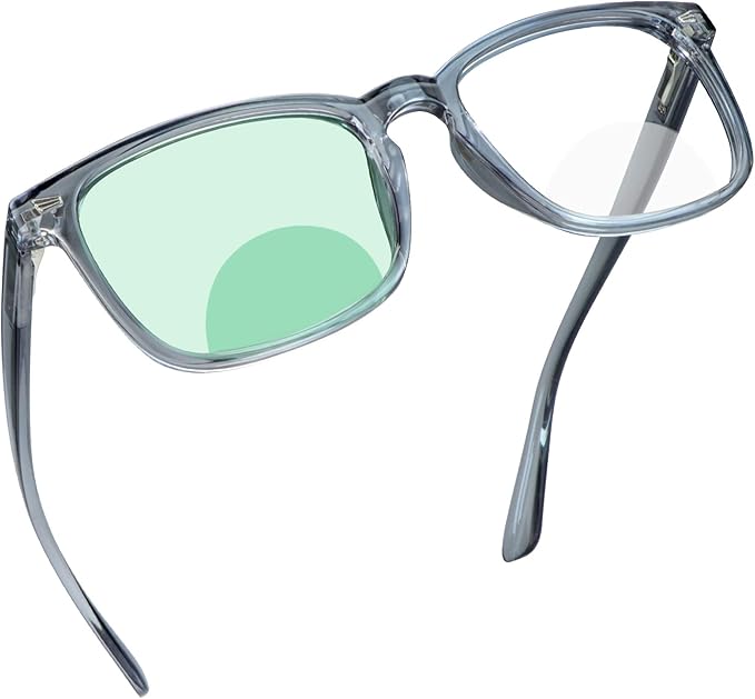 YEIN Bifocal Reading Glasses with Blue Light Blocking Lenses, Bifocal Reader for Women and Men, Vintage Square frame with Spring Hinge (+0.75/+3.50 magnification)