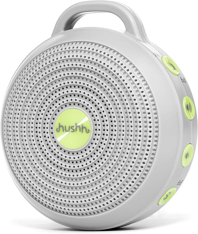 Yogasleep Hushh Portable White Noise Machine for Baby, 3 Soothing, Natural Sounds with Volume Control, Compact for On-The-Go Use & Travel, USB Rechargeable, Baby-Safe Clip & Child Lock, Grey, 2 Count