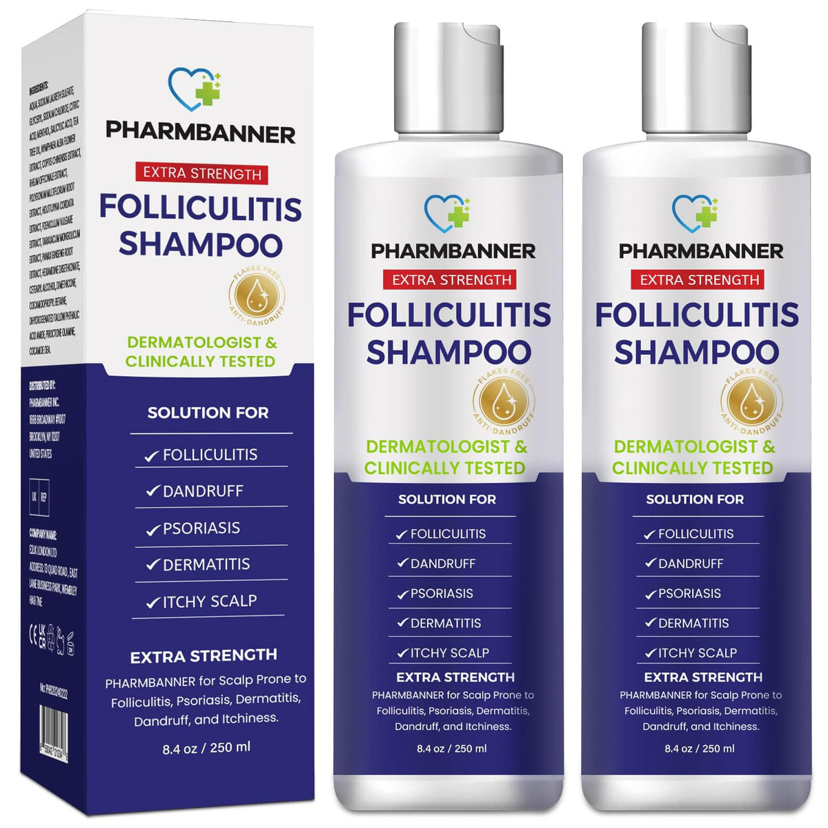 Anti-Fungal Shampoo for Itchy, Dry Scalp – Supports Scalp Health, Helps with Folliculitis, Seborrheic Dermatitis & Scalp Flaking-2 Pack