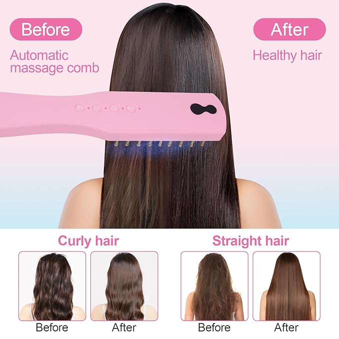 Intelligent Visual Scalp Comb - Hair Comb with Camera, Ultrasonic Electric Hair Brush, Promote Hair Growth, HD Scalp Monitoring, Hair Oil Applicator, Water Mist Hydration Maintenance