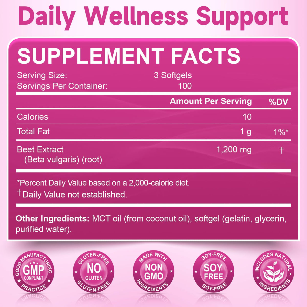Beet Root Supplement with MCT Oil, 1200mg Max Strength per Serving, Aids Healthy Circulation & Vitality, Supports Digestive, Immune System, Super Beets Supplements, Non-GMO, 300 Softgels