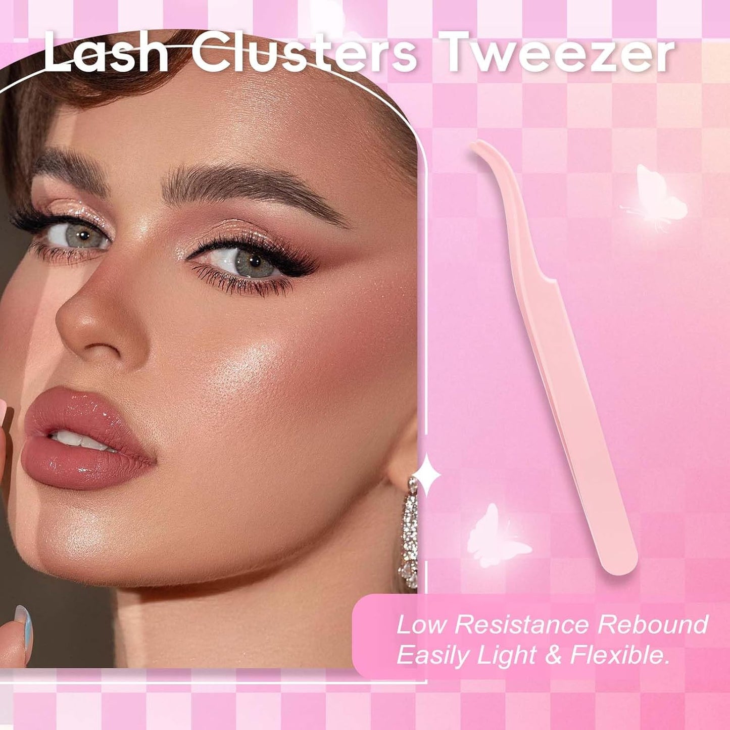 FADLASH Lash Extension DIY Kit Lash Clusters D Curl Cluster Lashes with Lash Bond and Seal Cluster Lashes Glue Remover Lash Tweezers for DIY Eyelash Extension at Home（Kit 50D-0.07D-12-18MIX）, black