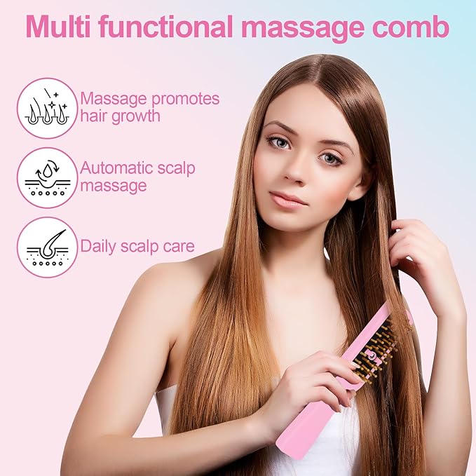 Intelligent Visual Scalp Comb - Hair Comb with Camera, Ultrasonic Electric Hair Brush, Promote Hair Growth, HD Scalp Monitoring, Hair Oil Applicator, Water Mist Hydration Maintenance