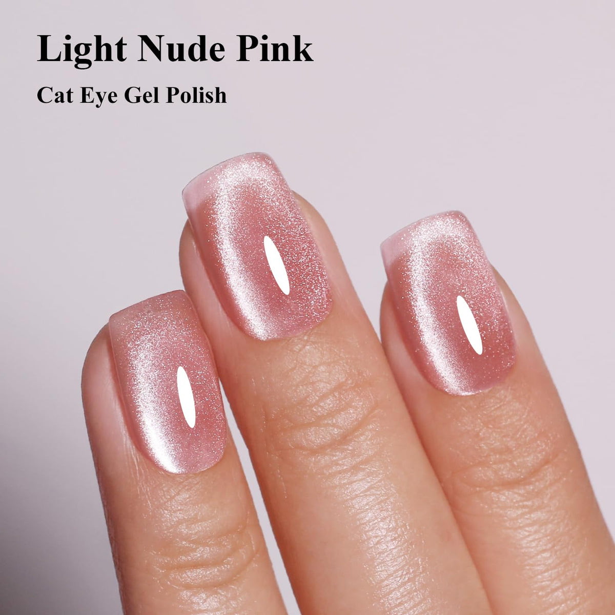 Imtiti Cat Eye Gel Nail Polish, Light Nude Pink Holographic Magnetic Crystal Nail Gel Polish With Magnet Glittery Galaxy Spring Summer Kit Soak Off UV Led 10ML