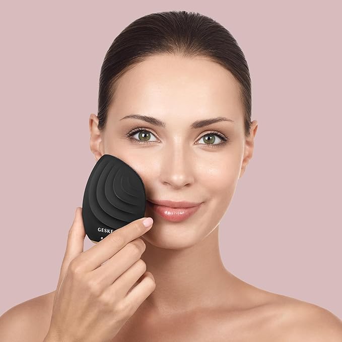 SmartAppGuided™ Sonic Facial Brush 5 in 1 | Vibrating Electric Facial Cleansing Brush | Soft Silicone Brush | Professional Facial Cleanser | Skin Cleanser & Exfoliator | Face Massager