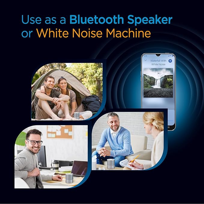 Sound Oasis Sound Machine Bluetooth Speaker Portable White Noise Machine 20 Non-Looping Sounds Nature Brown Pink Noise Tinnitus Masker Sound Soother for Sleep Home Baby Office Travel Rechargeable