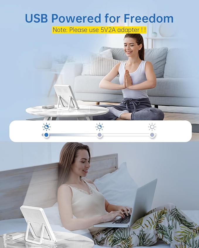 SUXIO Light Therapy Lamp - 10000 Lux Therapy Light, 3 Timing & Mode Happy Lamp, Touch Control Light Therapy Box with Memory Function, Portable Daylight Lamp for Home/Office Use As Lift Mood