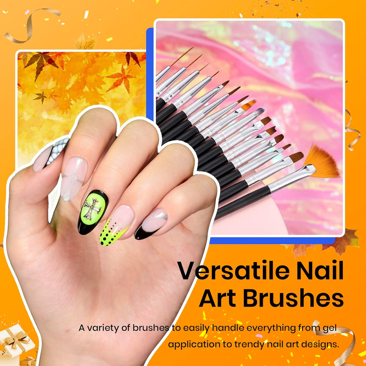 Beetles 31pcs Nail Art Brushes, Nail Art Pens, Dotting Tools, Dust Brush, Striping Liner Fingernail Drawing Pens with Palette Holder All in One for Starter Manicure Design Set