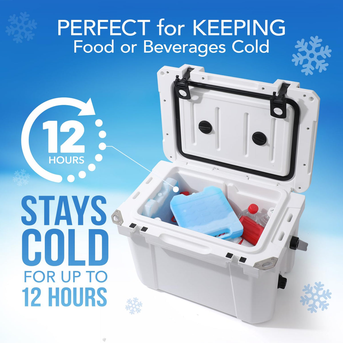 Large Reusable Ice Packs for Cooler with Handle (2 Pack) Long Lasting Coolness, BPA Free, Freezer Packs for Extended Cooling | Cooler Ice Packs for Camping, Fishing, Hiking, Beach