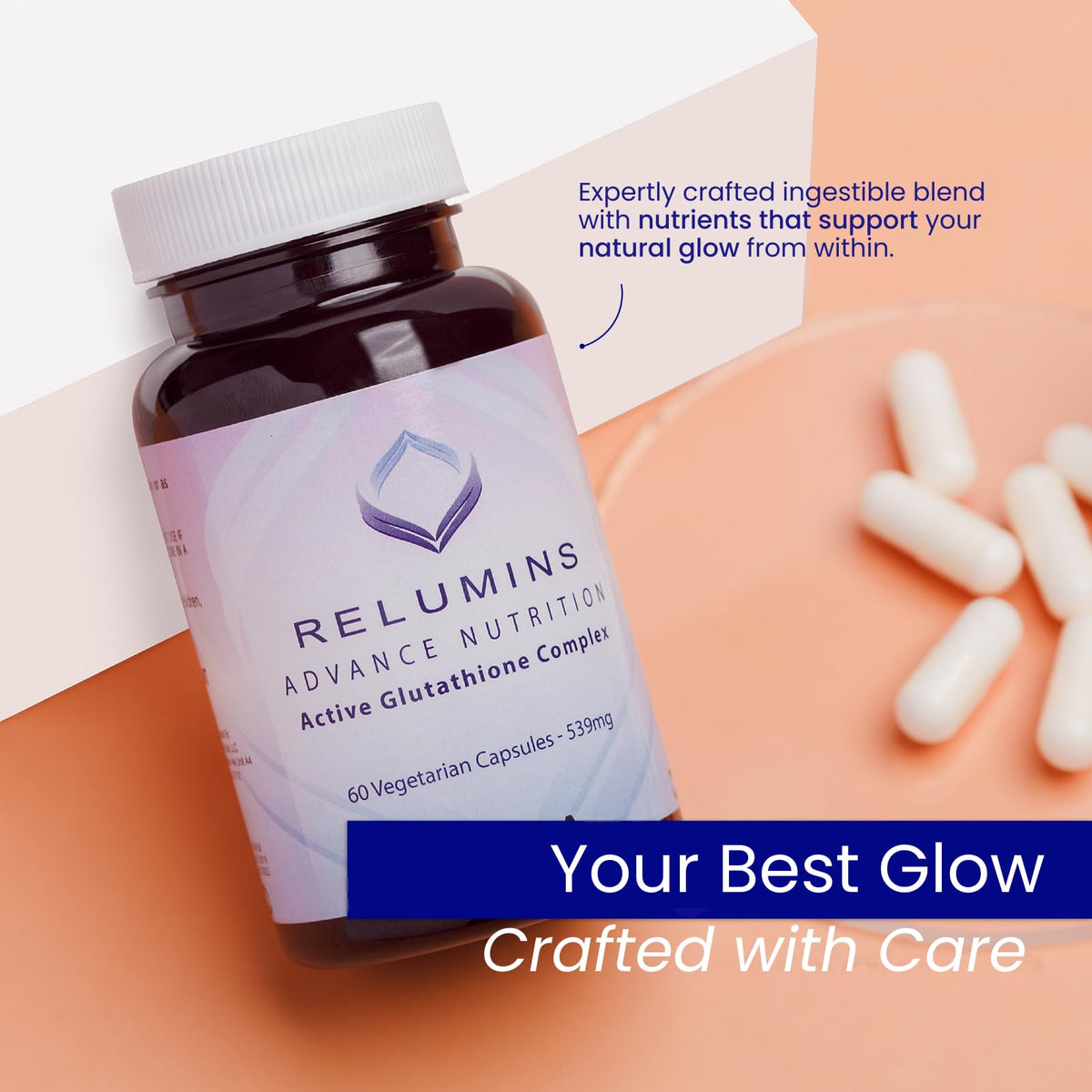 Relumins Advance White Active Glutathione Complex - Max Dose 900mg Glutathione with 6X Boosters, ALA & NAC - Summer Glow Wellness Anti-Aging Skin Supplement - 60 Caps x 3 Bottles