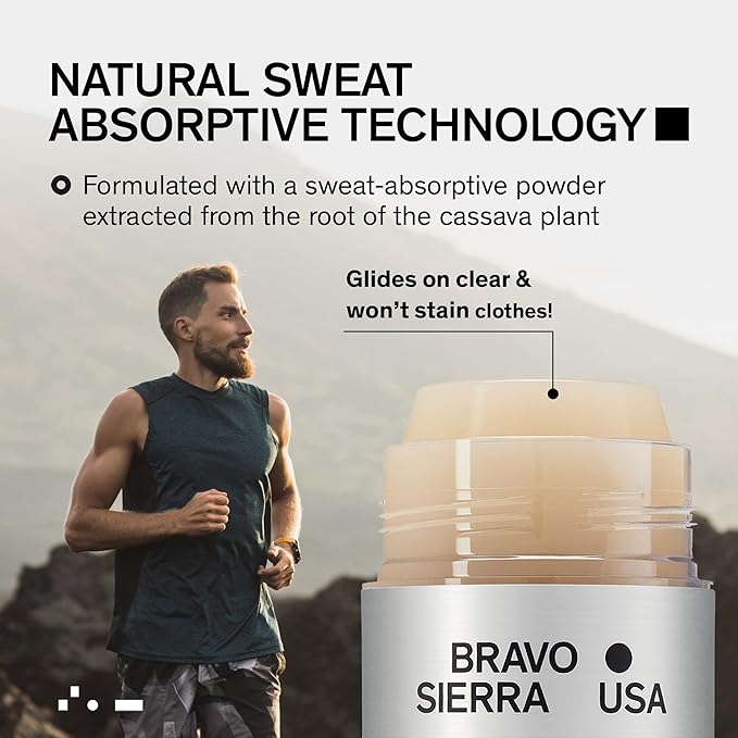 Aluminum-Free Deodorant for Men by Bravo Sierra, 2-Pack -Contains Natural Ingredients – Long Lasting All-Day Odor and Sweat Protection -Tonka Bean and Lemon, 3.2 oz -Paraben-Free, Vegan & Cruelty-Free