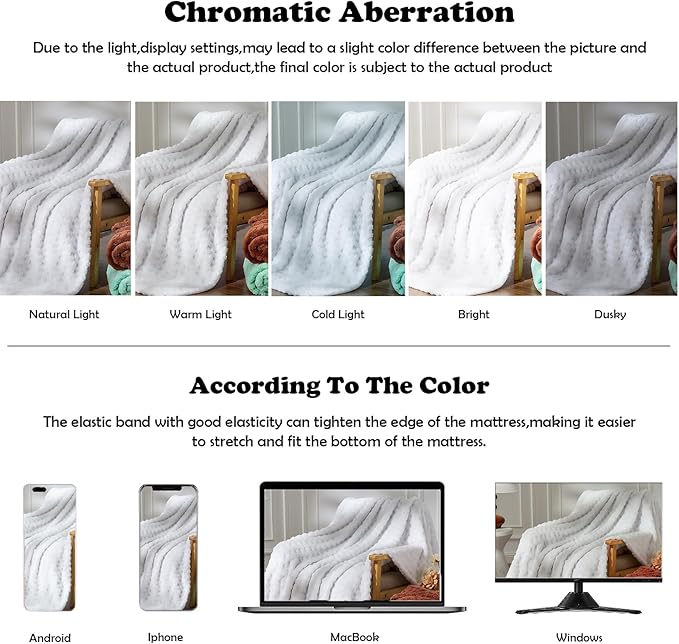 NEWCOSPLAY Super Soft King Blanket White Premium Silky Flannel Fleece 3D Waffle Checkered Lightweight Bed Blanket All Season Use (White, King(90"x110"))