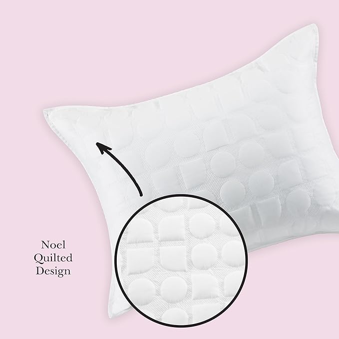 kate spade new york Noel Euro Sham, 26" x 26" Decorative Pillow Cover, 200 Thread Count and 100% Cotton, All Season Bedding, Machine Washable, Marshmallow