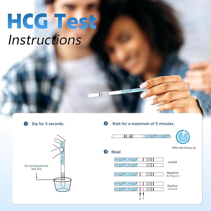 MomMed Pregnancy Test, 20 HCG Pregnancy Test Strips for Early Detection, Over 99% Accurate, 20 Free Urine Cups, Bulk Pregnancy Tests for Home Use, Pruebas de Embarazo